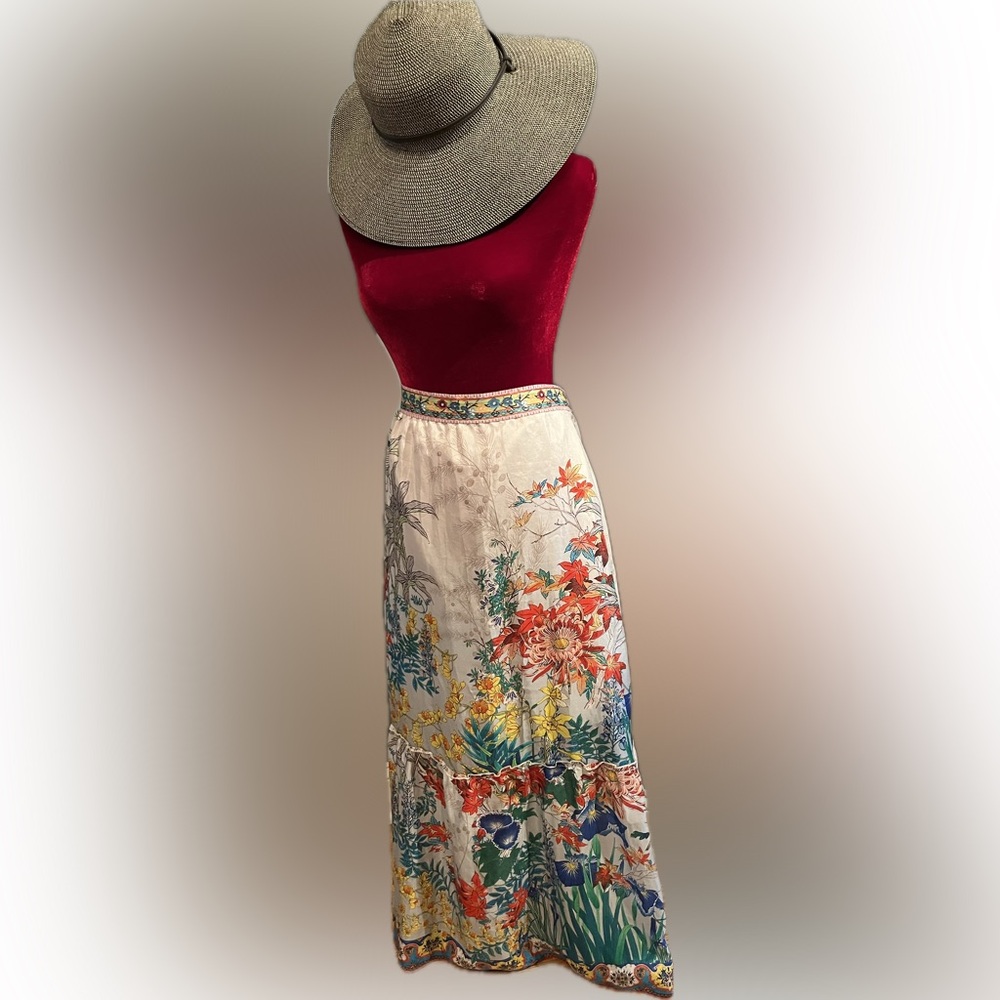 Johnny Was Laura silk Floral Print Women's Skirt